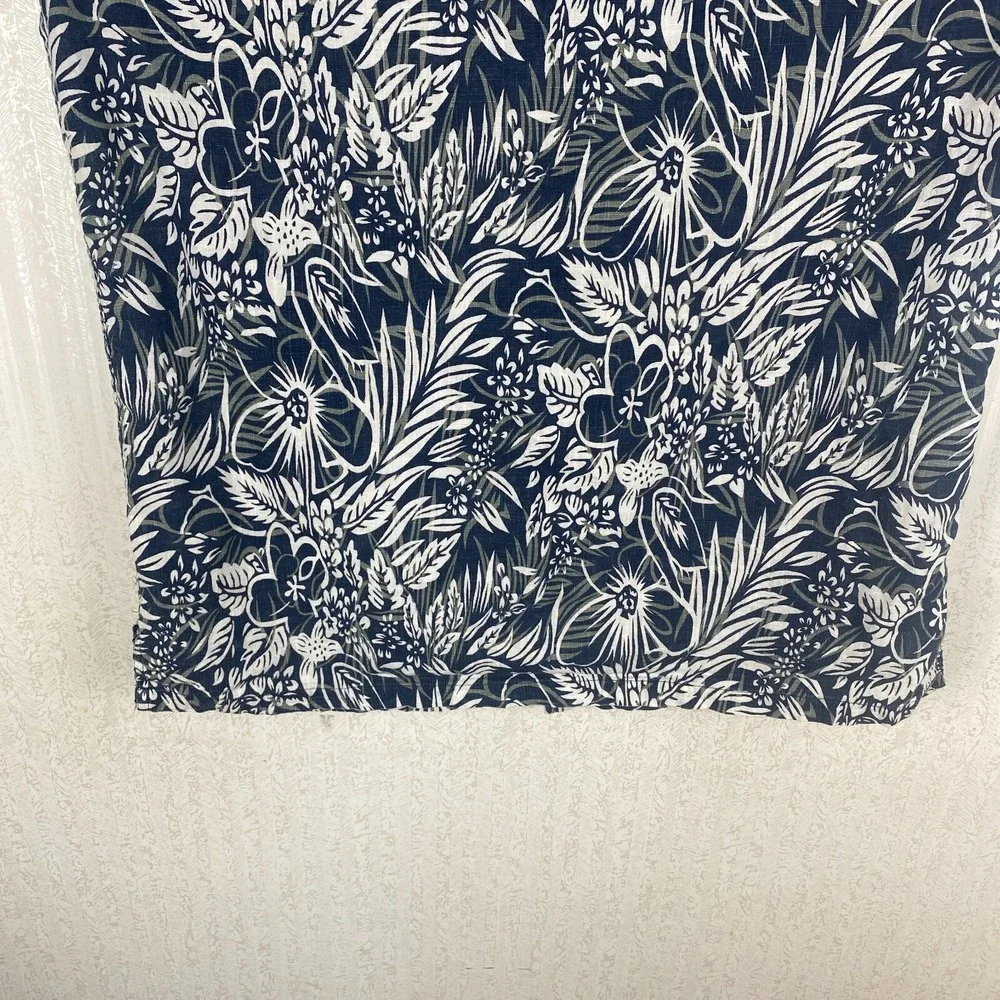 Jonathan Martin Mens‎ Blue Floral Hawaiian Casual Classic Preppy Shirt Size XL